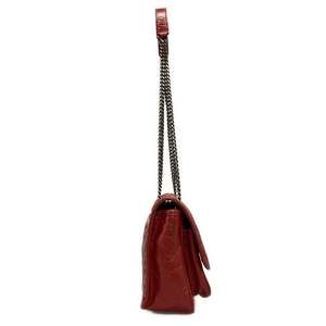 Saint Laurent Niki Bag Leather Chain Red Quilted Shoulder